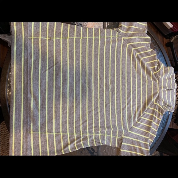 Under Armor lime green and grey stripped pullover - Picture 3 of 3